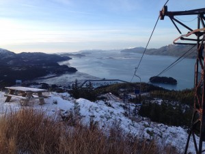 Cordova from ski hill--yup, that's it, harbor at bottom of screen and about 5 blocks surrounding it.